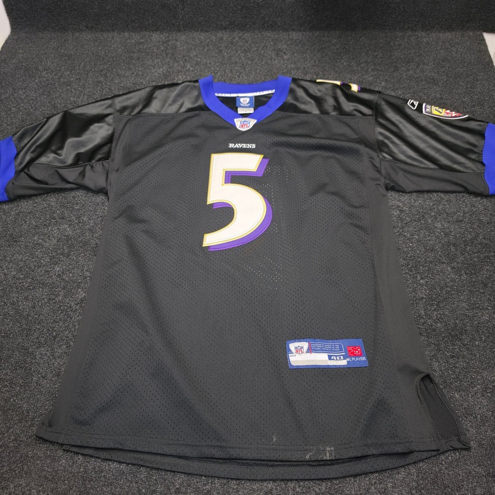 Reebok NFL Baltimore Ravens Joe Flacco 5 Authentic Jersey Black Mens 48